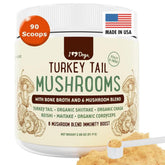 iHeartDogs turkey tail mushroom powder jar showing the immune-support blend for dogs
