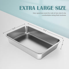IKITCHEN rustproof cat litter box demonstrates long-lasting metal construction for daily use.
