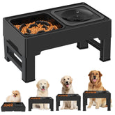 ikuso 2-in-1 elevated slow feeder bowls on a stand for comfortable feeding