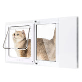 Petoasis Cat Door for Window – Fits 21-23.8 in Windows, 3-Min Damage-Free Install, Aluminum Frame, 4 Lock Modes
