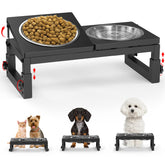 LIDTOP elevated dog bowl stand with adjustable height and tilt for ergonomic feeding.
