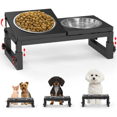 LIDTOP elevated dog bowl stand with adjustable height and tilt for ergonomic feeding.