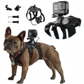 Wogerplu Dog Harness for GoPro — Dual Mount Bases, Soft Adjustable for 15–120 lb Dogs, Fits GoPro 3–12, DJI Osmo Pocket, Insta360