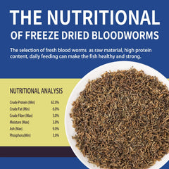 Dylan's cabin Freeze Dried Blood Worms - High Protein Fish Food (85g) for Freshwater & Saltwater