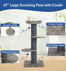 Cat Craft Cat Scratching Post with Bed & Perch β Tall Indoor Cat Tree Tower, Dark Grey