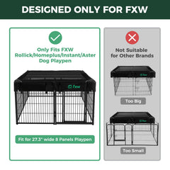 FXW Exclusive Mesh Top Cover for Rollick/Instant/Homeplus Playpens (32/40/45 H) β 8-Panel Square