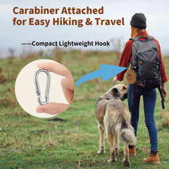 Gdsun Collapsible 2-in-1 Silicone Dog Bowl with Carabiner | Portable Travel Food & Water Dish (Brown)