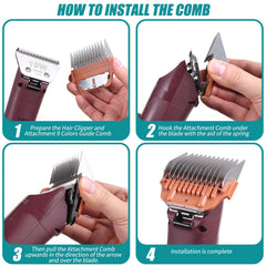 DODAER Dog Wide Clipper Guard Set for A5 Series β Stainless Steel, Snap-On 5-Piece (1/8