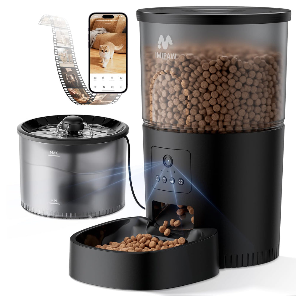 IMIPAW automatic feeder with camera keeps an eye on meals and pets.