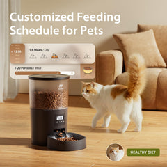 IMIPAW cat feeder LCD display enables quick scheduling of meals.