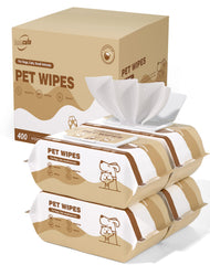 IMMCUTE 400-piece dog wipes for paws, gentle cleansing to remove dirt and odors after outdoor adventures.