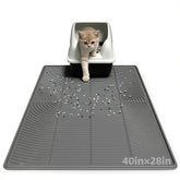 IMMCUTE cat litter mat 40x28 covering floor area and trapping litter effectively.