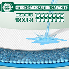 IMMCUTE quick-dry pad demonstrates fast moisture locking to keep floors cleaner.