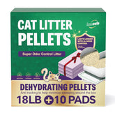 IMMCUTE Zeolite litter pellets 18lb bag for long lasting odor control.