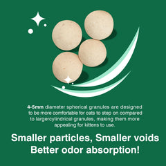 IMMCUTE 4-5mm spherical pellets, paw-friendly and comfortable for cats.