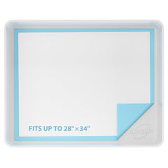 IMMCUTE pee pad holder exterior view shows sturdy silicone construction and floor protection.