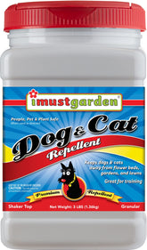 IMUSTGARDEN Dog & Cat Repellent granules deterring digging in garden beds