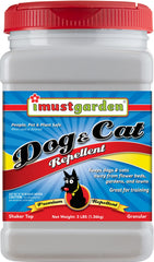 IMUSTGARDEN Dog & Cat Repellent granules deterring digging in garden beds