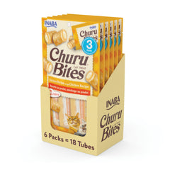 INABA Churu Bites Chicken Wrap packaging shows three tubes for freshness
