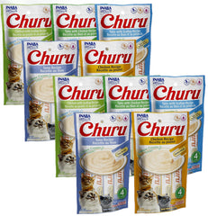 INABA Churu pack front, 40 tubes, convenient cat treat display.