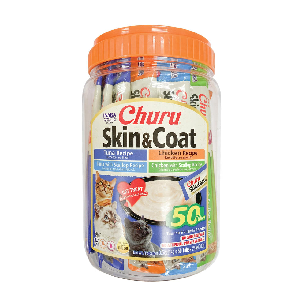 INABA Churu skin-coat tube close-up showing creamy texture for hydration-friendly snacking