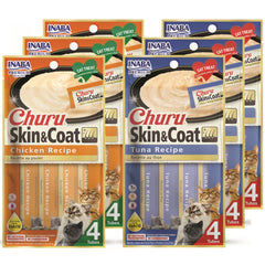 INABA Churu skin and coat tubes provide hydration-friendly cat treat.