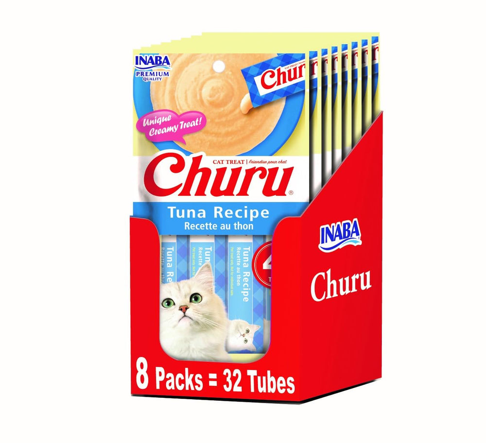 INABA Churu Tuna Recipe hand-feeding tube showing creamy texture, for bonding and hydration
