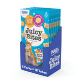 INABA Juicy Bites scallop and crab pouch display convenient grain-free cat treats for snack time