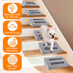 Inanil 40D foam core provides supportive, cushioned steps for small and senior pets.