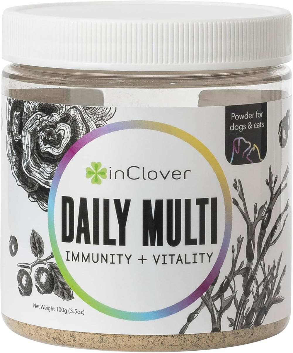 In Clover Daily Multi blueberry image highlighting antioxidant source and taste appeal for pets
