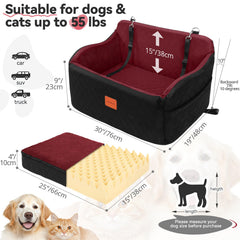 INDYBUD car seat with safety leashes attached for secure travel