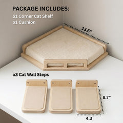 INICIO cat wall shelves cushioned perch with washable cushion for comfort.