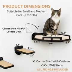 INICIO cat wall shelves cushioned perch is machine-washable for quick cleaning