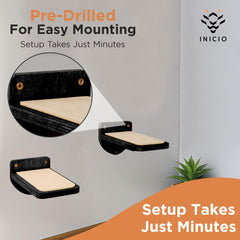 INICIO Cat Wall Steps Wall Mount Fixtures simplify mounting on most walls.