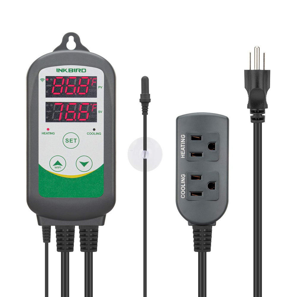 Inkbird ITC-308 front view with dual display for precise aquarium temperature control