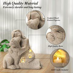INLOMEM LED candle holder scene bathes the figure in a gentle glow.