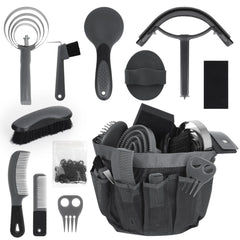 inoreal horse grooming kit 12pcs organized in tote for easy transport