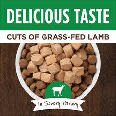 Instinct Healthy Cravings lamb in savory gravy pouch enhances taste and moisture at mealtime