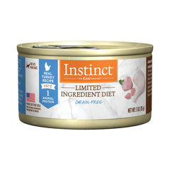 Instinct Limited Ingredient Diet turkey pate can, grain-free nutrition for sensitive cats