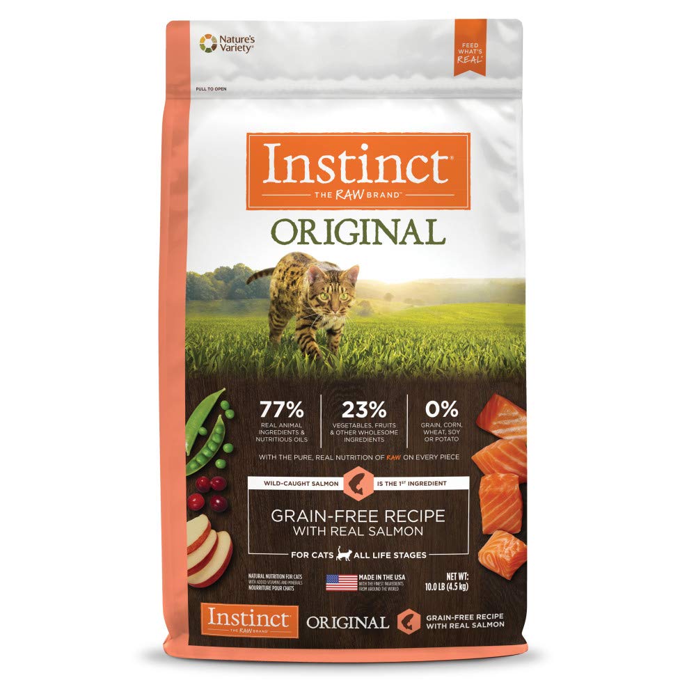 Instinct Original dry cat food with wild salmon kibble supports digestion