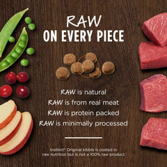 Kibble crunch from Instinct Original high-protein grain-free formula.