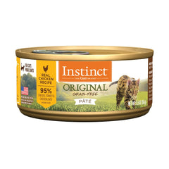 Instinct Original Grain-Free Real Chicken Canned Cat Food shows creamy pate texture cats enjoy.
