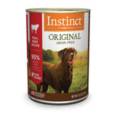 Instinct Original beef pΓ’tΓ© loafβhigh-protein wet dog food for lean muscles.