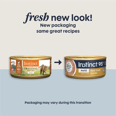 Instinct Pate Entrees duck can close-up—real meat first, no fillers.