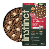 Instinct RawBoost beef kibble balance for a complete grain-free meal