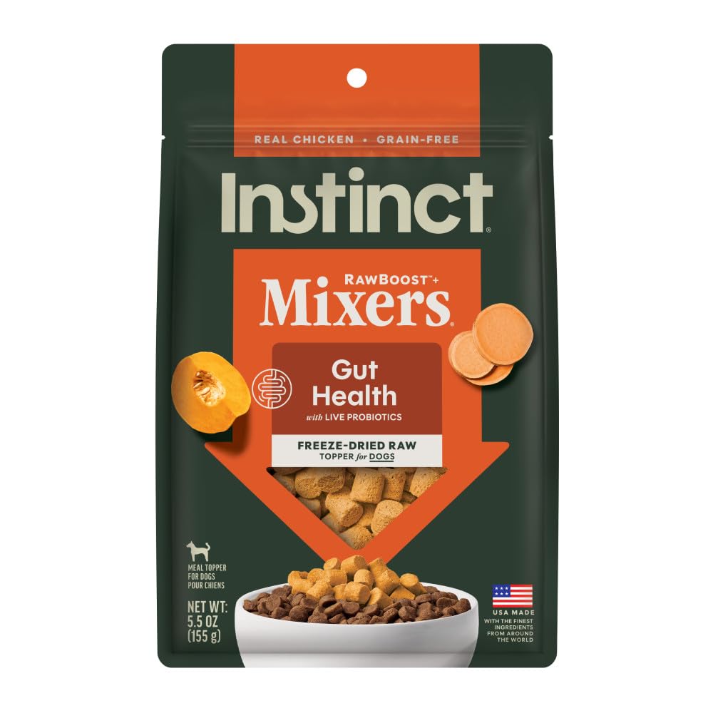 Instinct RawBoost chicken bites provide real protein for a flavorful topper.