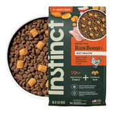 Instinct RawBoost grain-free kibble with FreshDried Raw pieces adds texture and flavor.