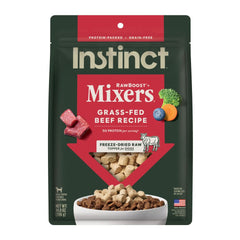 Instinct RawBoost Mixers bag front with grain-free formula and high protein