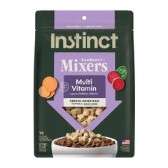 Instinct RawBoost Mixers grain-free beef bag front, convenient meal topper.