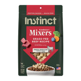 Instinct RawBoost Mixers packaging highlights grain-free topper for dogs.